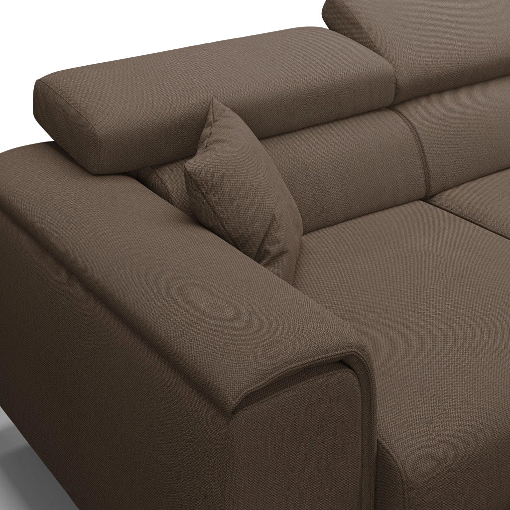 Fusion Divano con 3 sedute allungabili in tessuto smacchiabile T05 260 cm marrone
