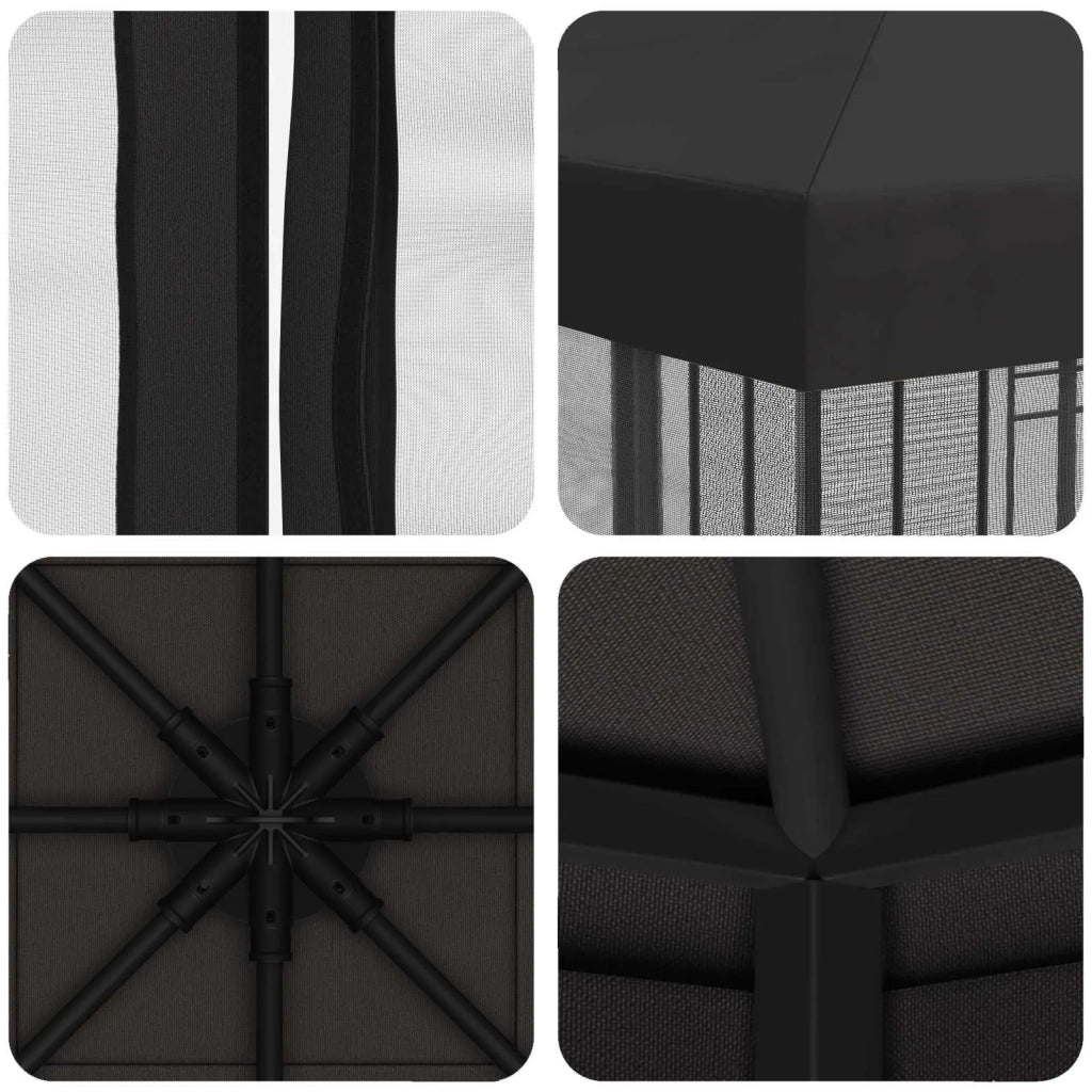 Gazebo | Pergolato da giardino con pareti laterali 3 x 3 m Antracite