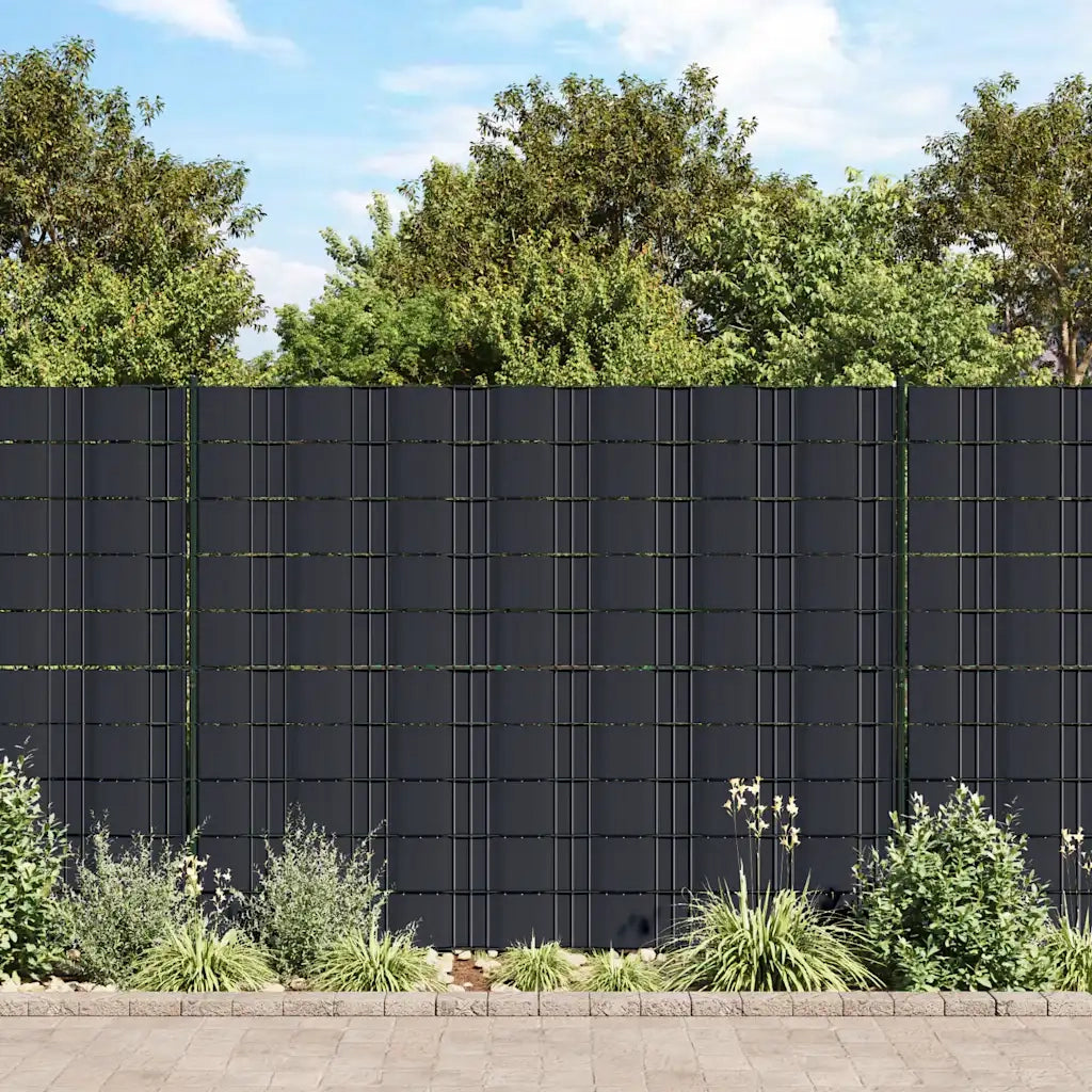 Recinzione da Giardino | Recinzione Frangivento 4 pz in PVC 35x0,19m Grigio Scuro Opaco