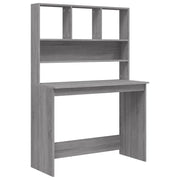 Scrivania tavolo postazione di lavoro scrivania per computer mobile da studio con ripiani rovere Sonoma 102 x 45 x 148 cm legno ingegnerizzato grigio 02_0023493