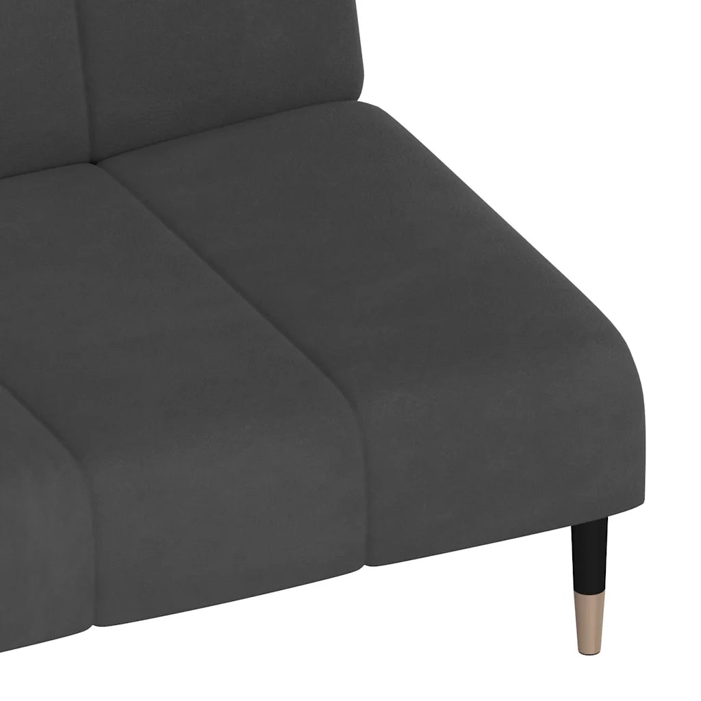 Divano Letto a 2 Posti Grigio Scuro in Velluto 375875