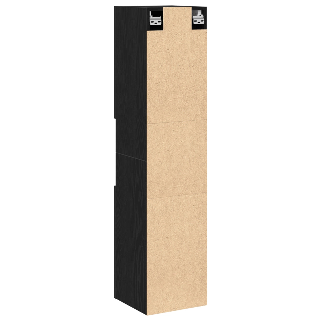 Armadio da bagno  in rovere nero 30x30x130 cm in legno ingegnerizzato