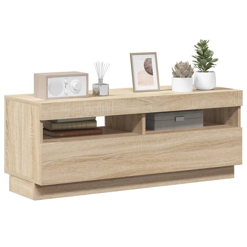 Mobile Porta TV con Luci LED Rovere Sonoma 100x35x40 cm cod mxl 8938