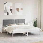 Letto con Testiera Rivestita Grigio chiaro 200 x 200 cm
