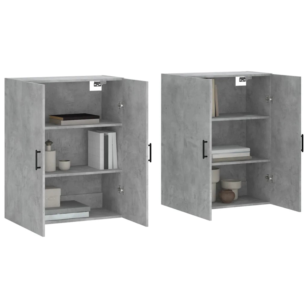 Mobili a Parete 2 pz Grigio Cemento 69,5x34x90 cm 3195631