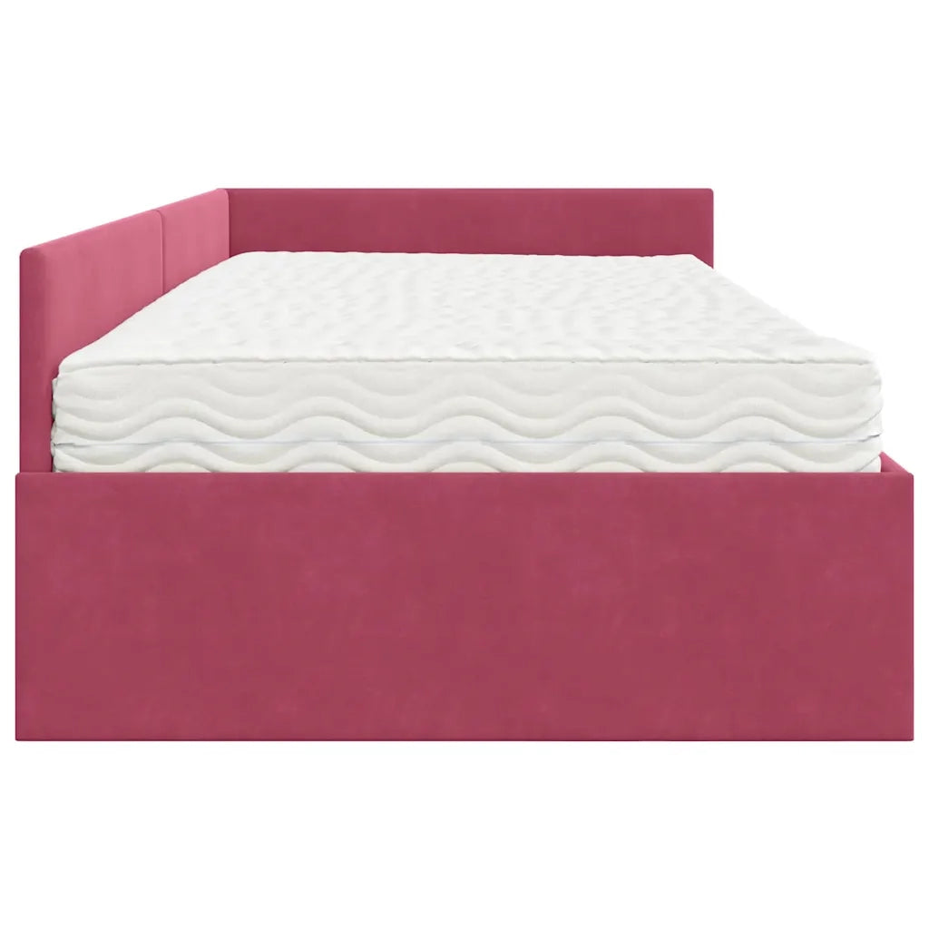 Struttura Letto Angolare con Materasso 2 pcs Verde Velluto 3393628