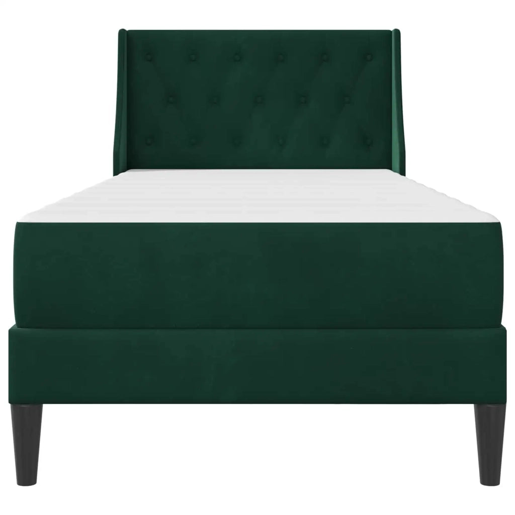 Struttura letto con materasso Verde Scuro 100 x 200 cm Velluto 3414779