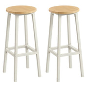 Set di 2 sgabelli da bar seduta alta struttura in metallo facile da montare altezza 74 cm poggiapiedi per cucina soggiorno sala da pranzo beige 12_0007752