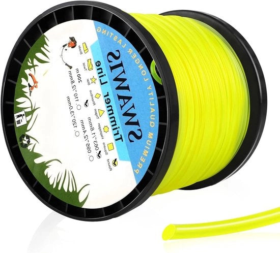 Filamento di taglio per erba 16 mm/200 m - filo nylon per boschese e prato - giallo