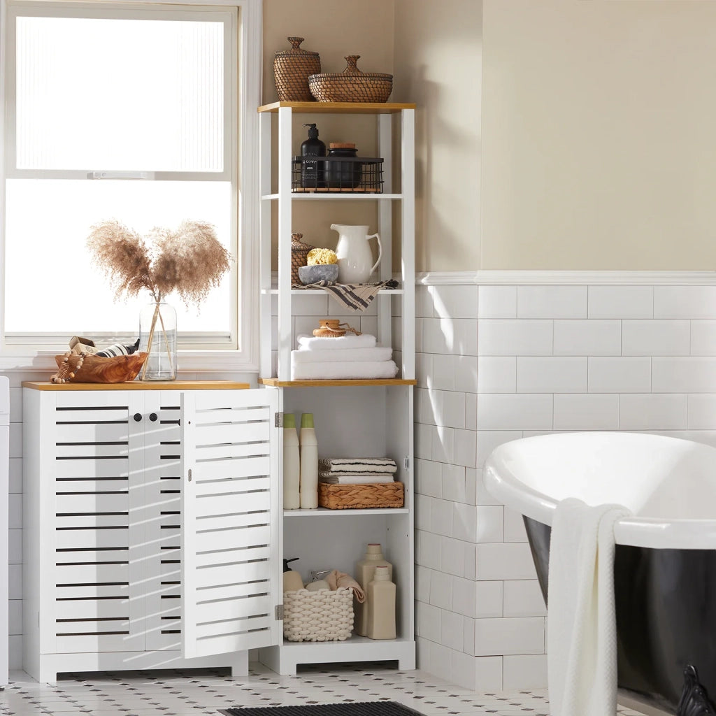 Mobile Alto Colonna Bagno Salvasapzio Mobile Bagno Mobiletto Cucina Armadio Bagno BZR43-W