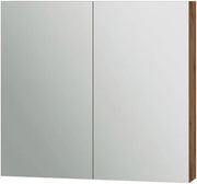 Specchio contenitore bagno Lotta, Rovere, 79.7 x 73.2 cm con 2 porte, per montaggio a parete con specchio integrato e ripiani