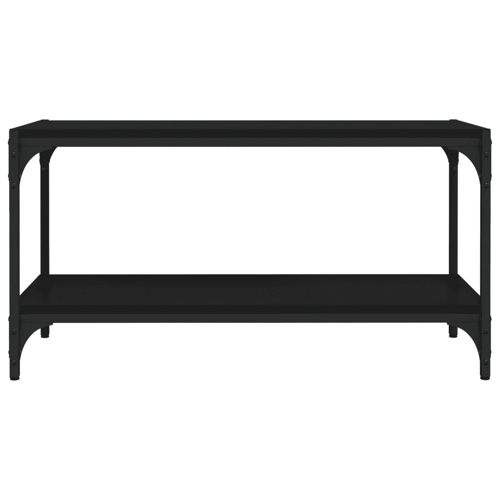 Mobile Porta TV Nero 80x33x41 cm in Legno Multistrato e Acciaio