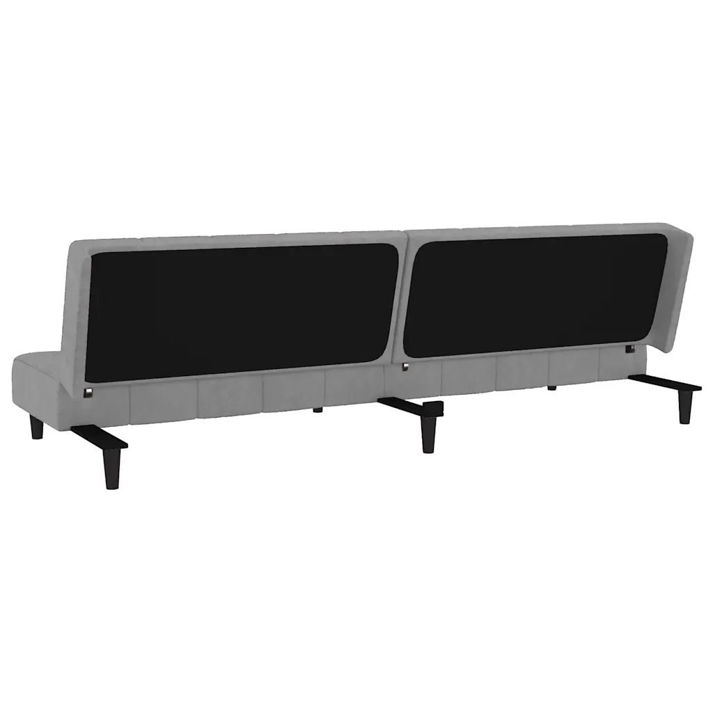 Divano letto | Sof¨¤ letto | Letto singolo a 2 Posti Grigio Chiaro in Velluto