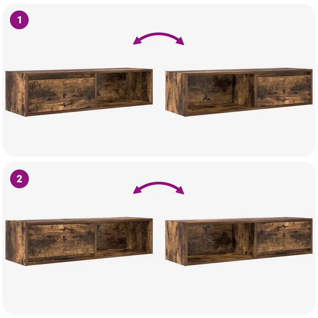 Mobili TV 2 pz Rovere Fumo 100x31x25,5 cm Legno Multistrato 861481