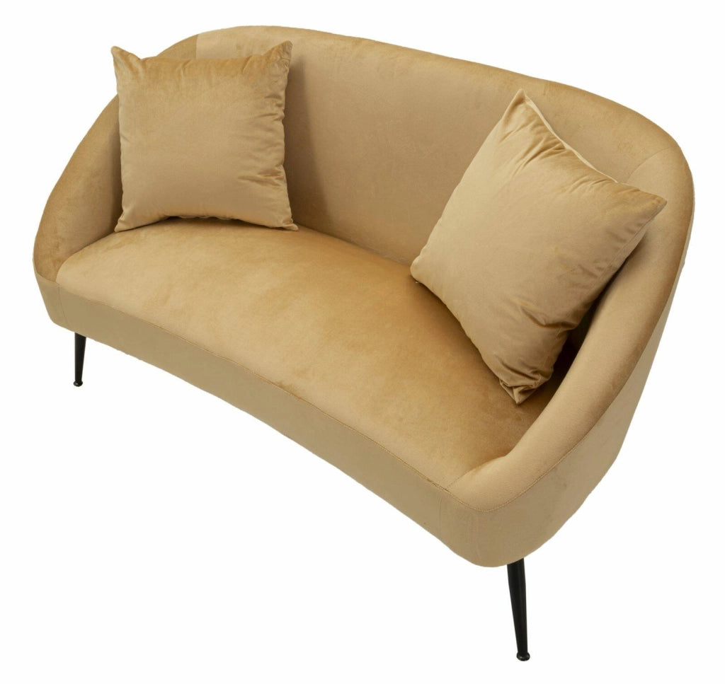 Divano fisso 2 posti Pittari, Sofà dritto, Divanetto per salotto, Poltrona matrimoniale, 137x69 h79 cm, Marrone e Nero