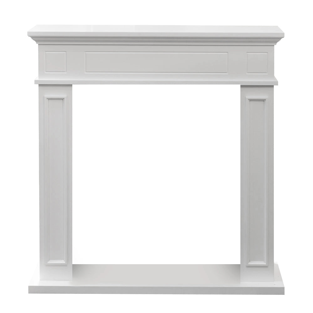 Cornice per Camino 89,5x28x90,5 cm Jefferson Rivestimento in Legno Bianco