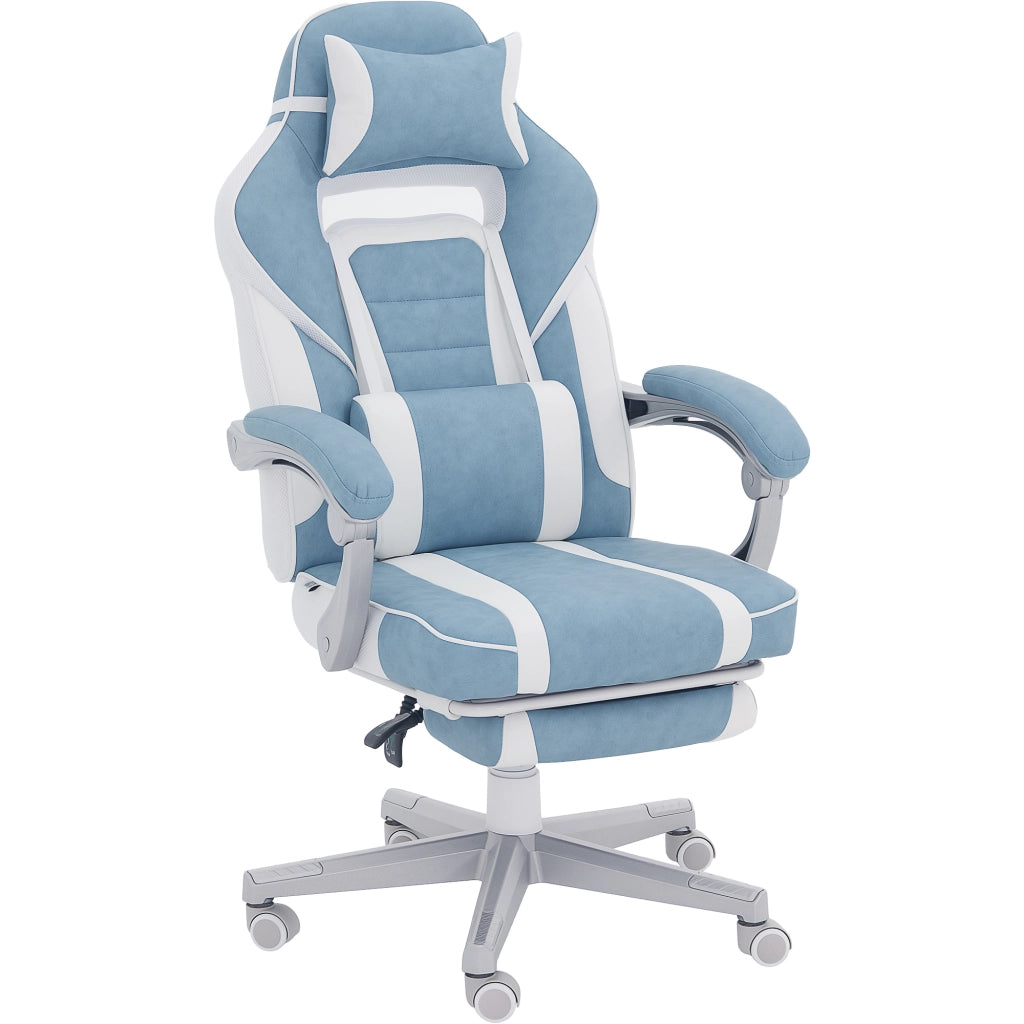 Sedia Gamer Reclinabile con Poggiatesta e Poggiapolsi Regolabile ¨C Zephmum ¨C Blu