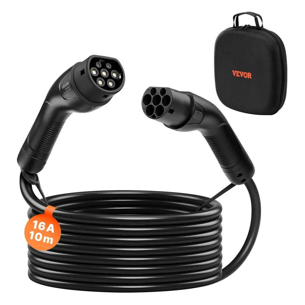 Cavo Prolunga Ricarica Auto Elettrica EV Tipo 2 10m 11kW 16A Trifase IP65 Robusto per Casa Officina EVE03