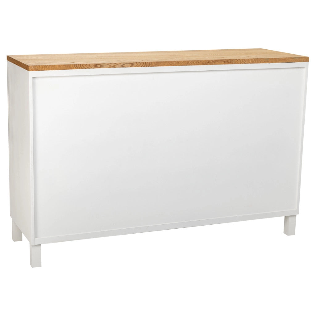 Credenza in legno con 4 cassetti e 2 ante 124x40x80h cm