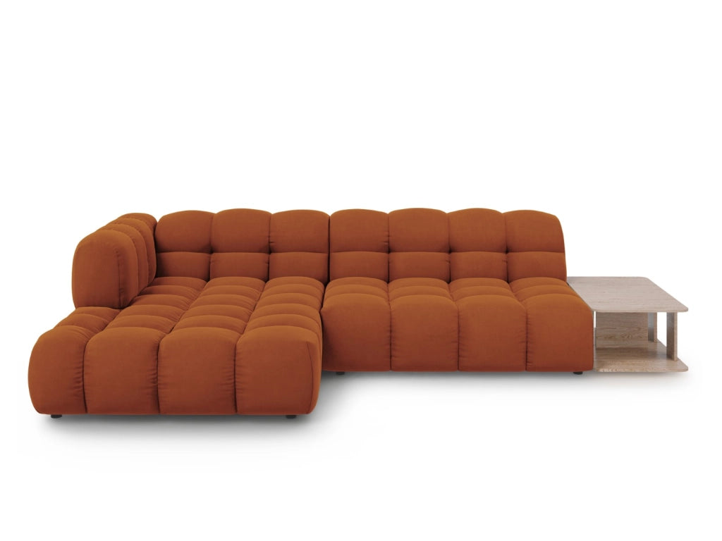 Cosmopolitan Design - Divano angolare modulare sinistro "Sky" 4 posti in velluto terracotta 