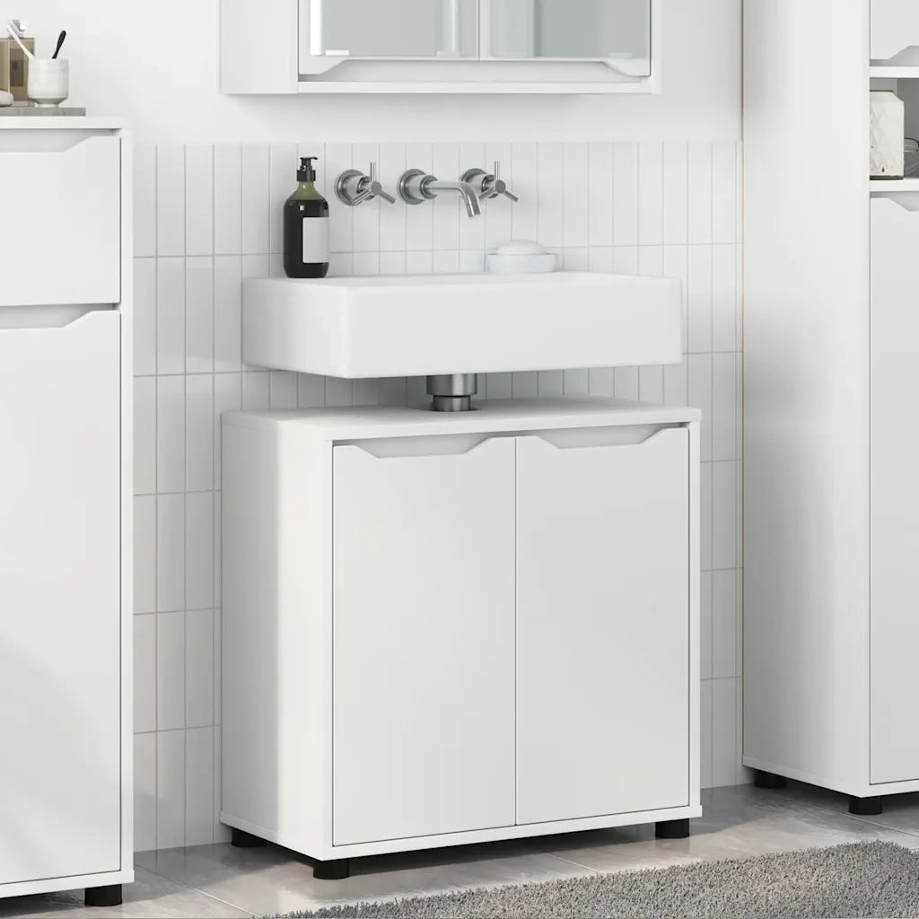 Mobile per lavabo da bagno con porta Bianco 60 x 30 x 60 cm