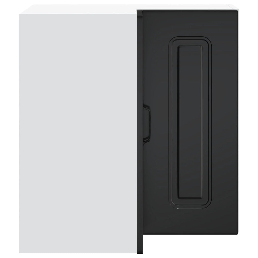 Armoire murale d'angle de cuisine Kalmar noir bois d'ingénierie