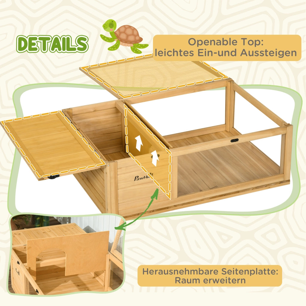 Casetta per tartarughe in legno ¨C Minimal ¨C 91x60.5x32 cm giallo