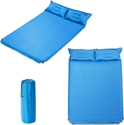 Materassino Campeggio Autogonfiabile per 2 Persone, Materassino da Campeggio Doppio con Cuscino, Veloce da Gonfiare e Sgonfiare, Impermeabile, per Spiaggia, Montagna e Campeggio (Blu)