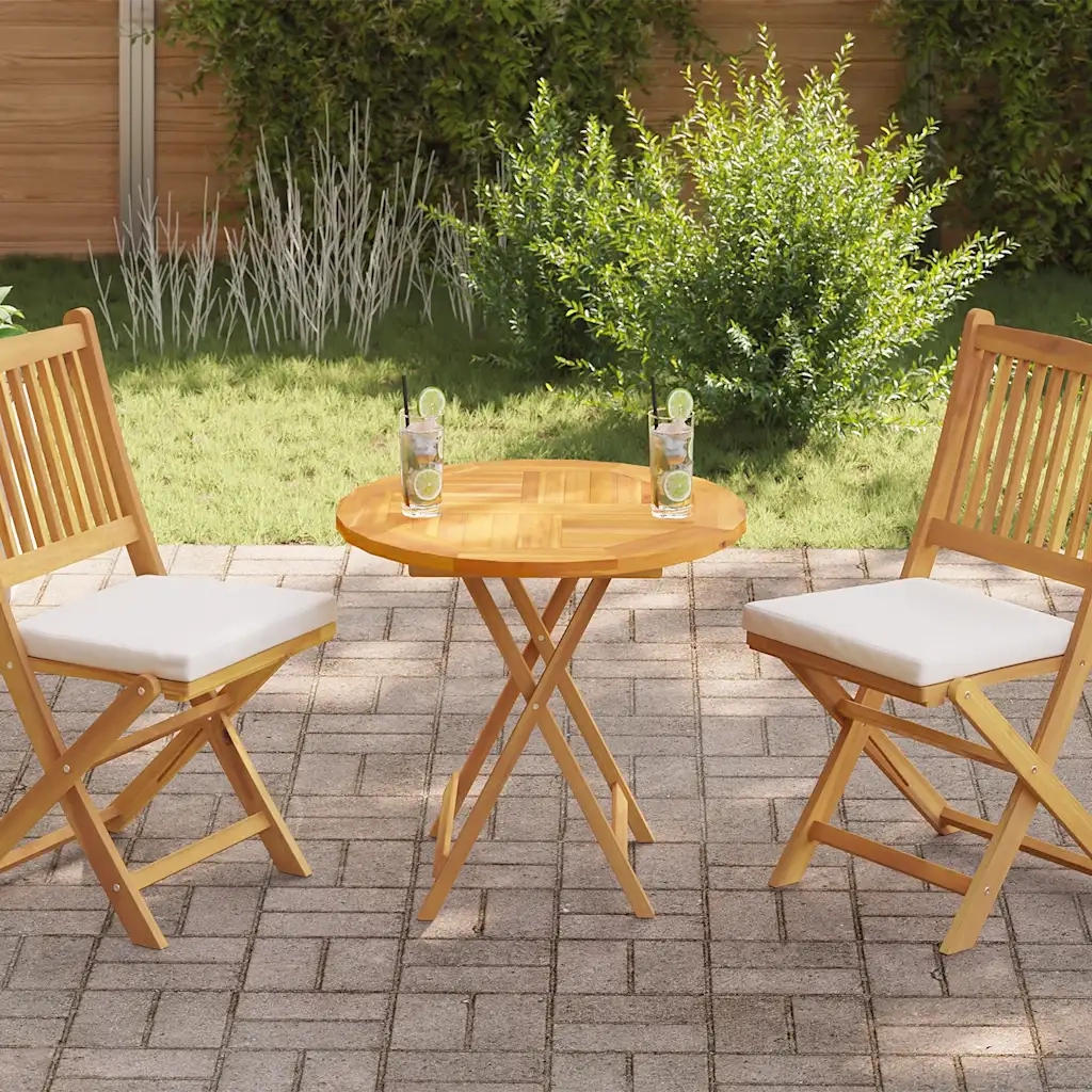 Piano Tavolo in Legno Massello di Teak Rotondo 2,5 cm 70 cm 48985