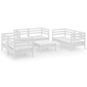 Set di mobili da giardino mobili da esterno 7 pezzi bianco legno di pino massiccio 02_0017358