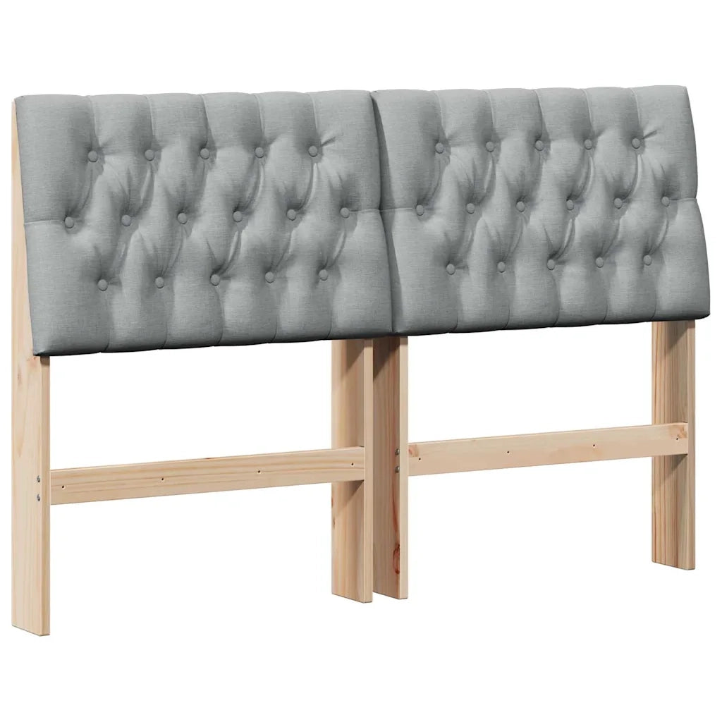Testiera | Testata imbottita Grigio chiaro 150 cm Pino massello
