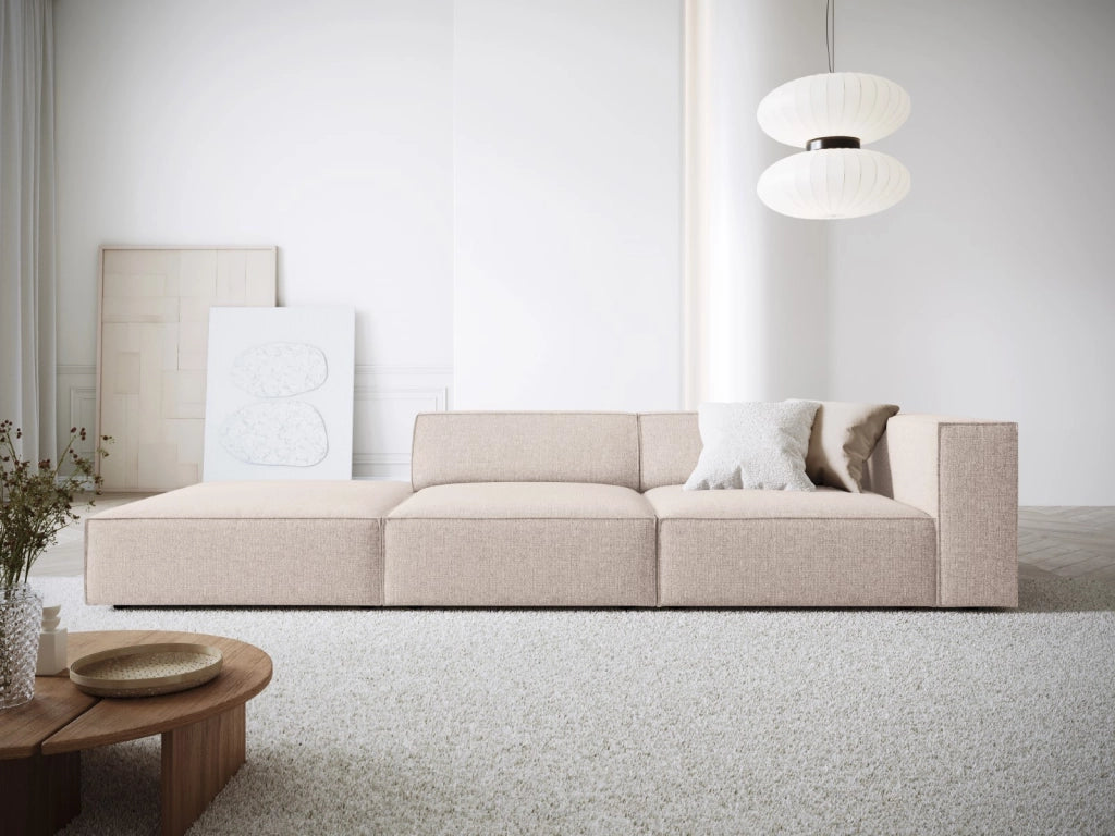 Cosmopolitan Design - Divano sinistro "Arendal" 4 posti in ciniglia beige 