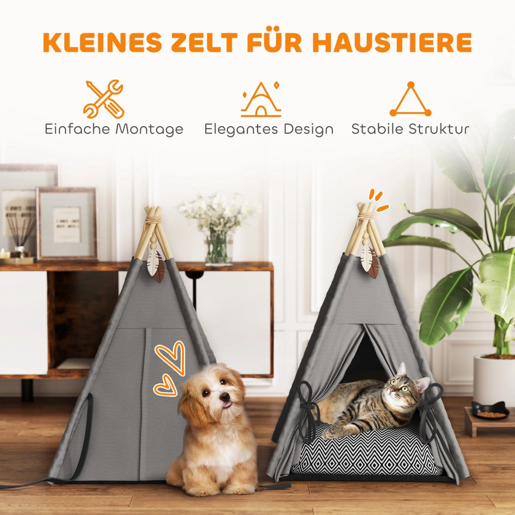 Letto per animali in stile tipi con cuscino ¨C zephmum ¨C grigio