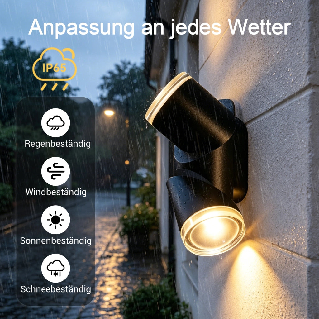 ZMH Lampada da Parete Esterno LED 10W Nero 3000K Impermeabile  IP65 per Terrazza Ingresso Corridoio