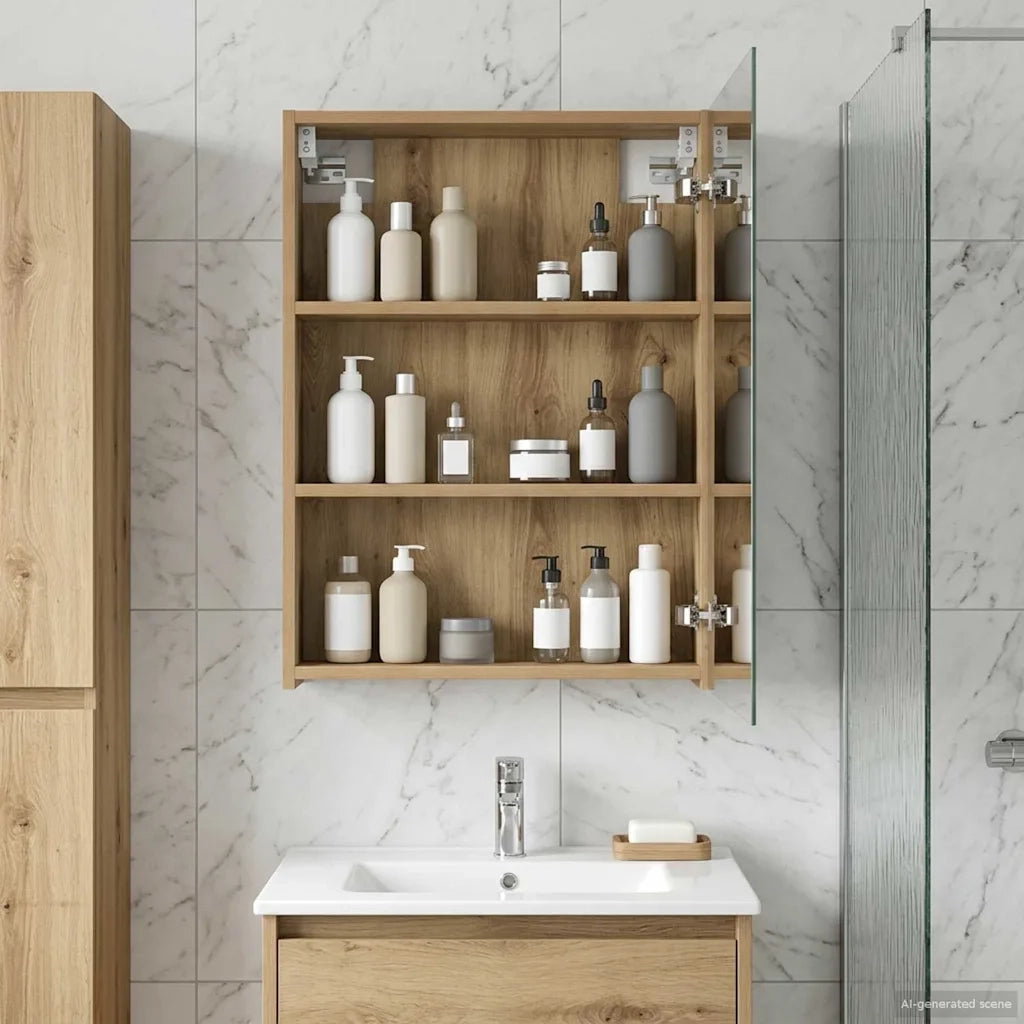 Mobiletto per specchio da bagno con porta Rovere Artigianale 889046