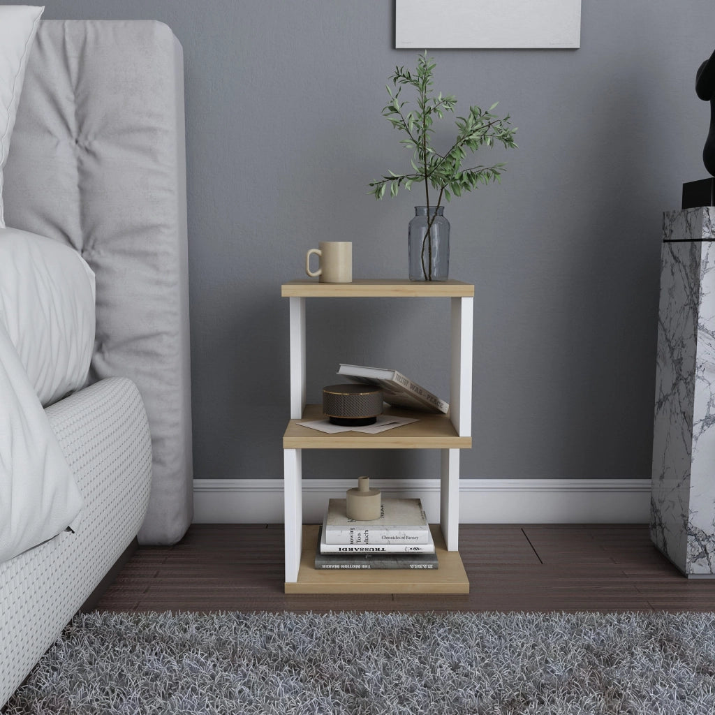 Comodino in legno "Carter" - 30 x 30 x 49 cm - Beige