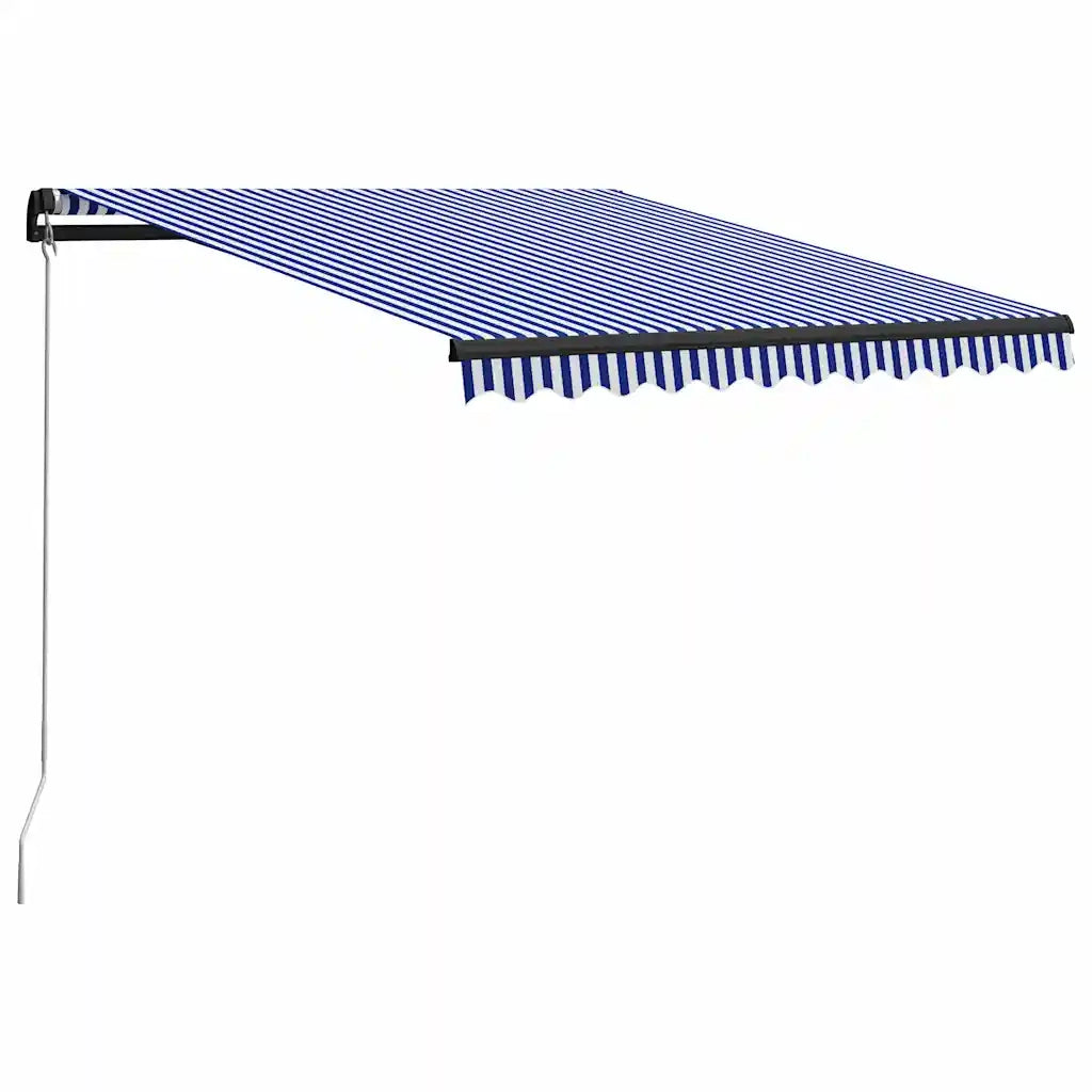 Tenda da Sole Retrattile Manuale 350x250 cm Blu e Bianca cod mxl 51573