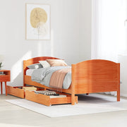 Letto senza Materasso Marrone Cera 75x190 cm in Legno di Pino 3301814