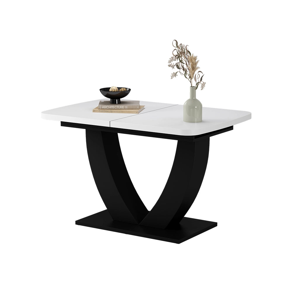 Vicco tavolo da pranzo allungabile Bianco/nero 120 x 80 cm Estensibile