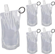 Sacca da 1L per acqua - 5 pezzi - Impermeabile e opzionabile - Materiale: PE - BPA libero - Ideale per campeggio e bicicletta