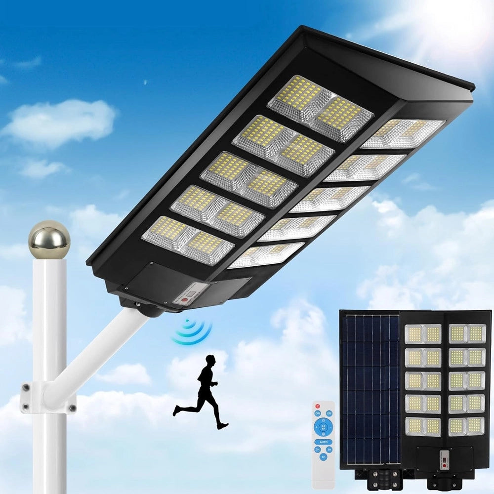 Trade Shop - Lampione Solare Led Luce 6500k 800led Sensore Movimento Infrarossi Impermeabile Ip67 -
