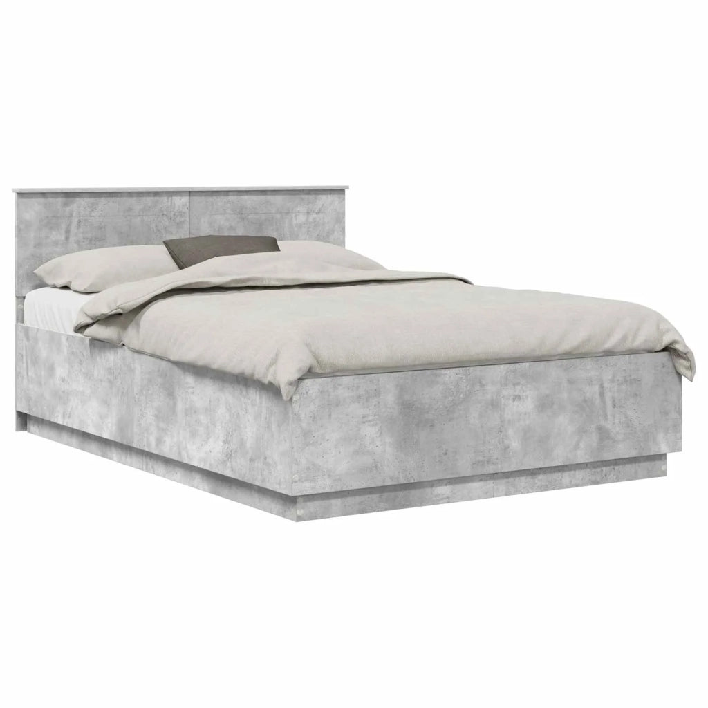 Struttura del letto con testiera Grigio Cemento 140 x 190 cm