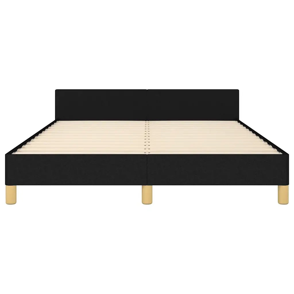 Letto matrimoniale | Letto per adulti | Giroletto senza Materasso Nero 140x200 cm in Tessuto