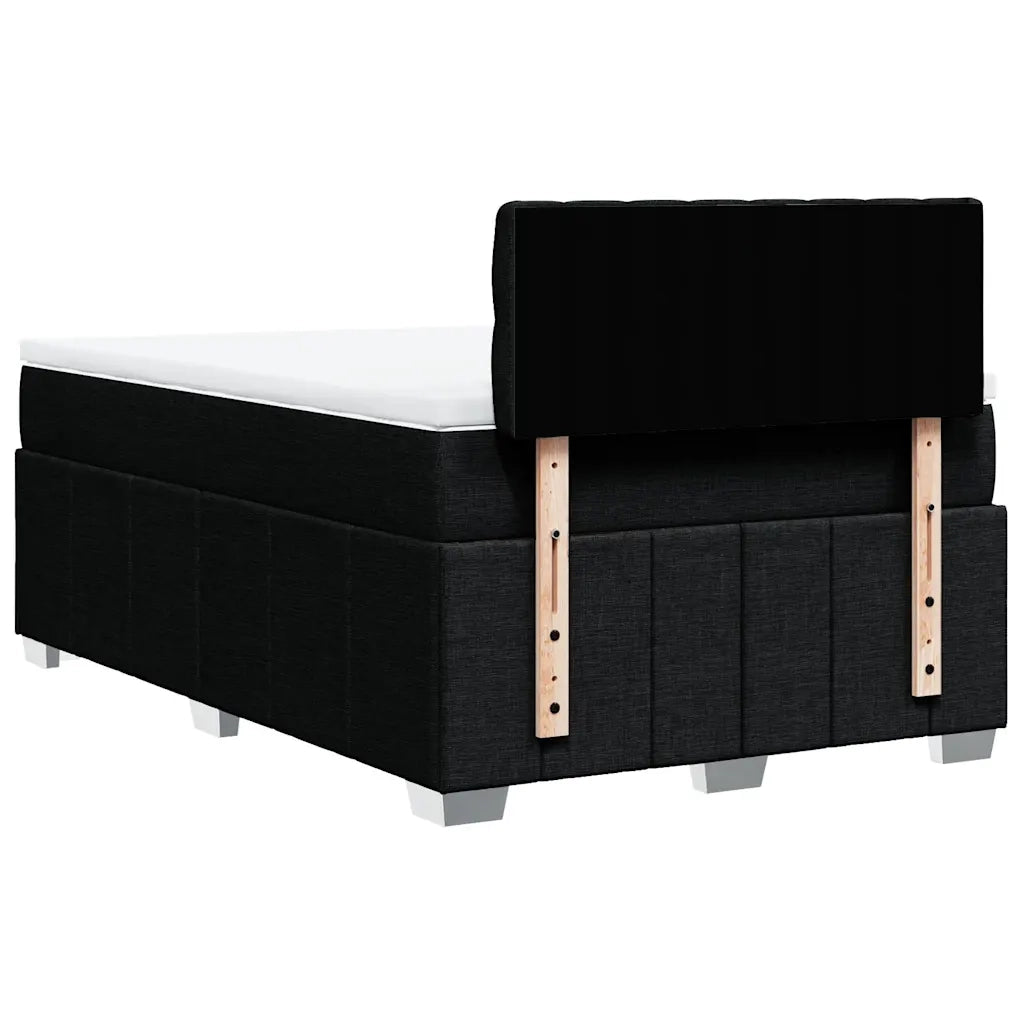 Giroletto a Molle con Materasso Nero 120x200 cm in Tessuto