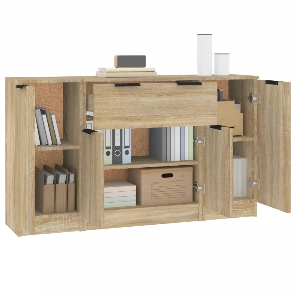 Credenze 3 pz Rovere Sonoma in Legno Multistrato 3115830