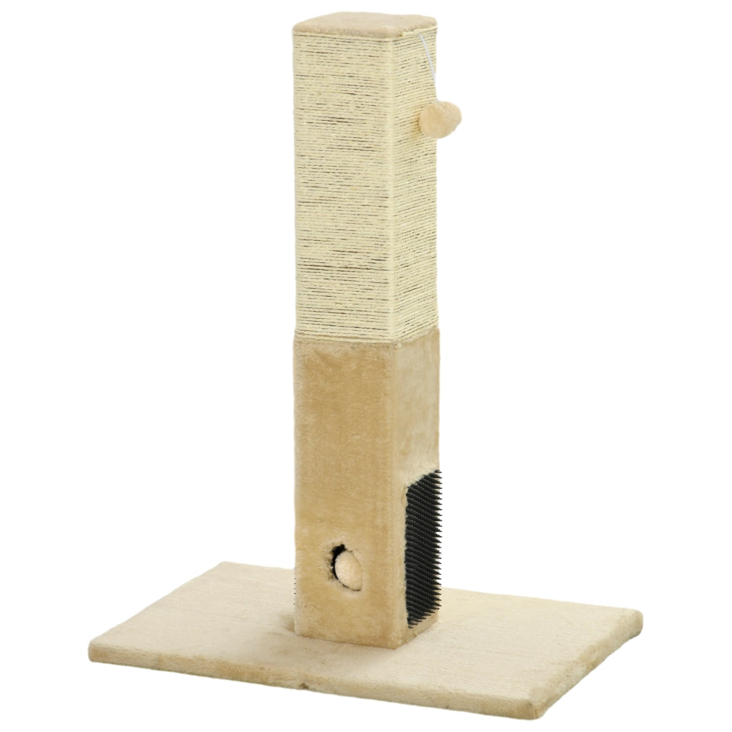 Grattatoio per gatti con palla e sonaglio ¨C zephmum ¨C 59.5x39x79 cm beige