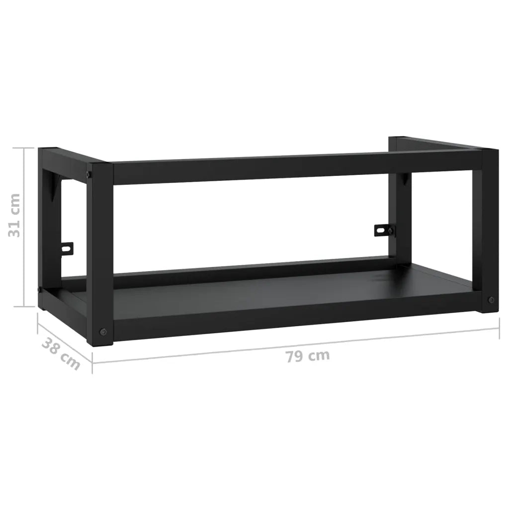 Struttura per Lavabo a Parete Nera 79x38x31 cm in Ferro CFW3317253