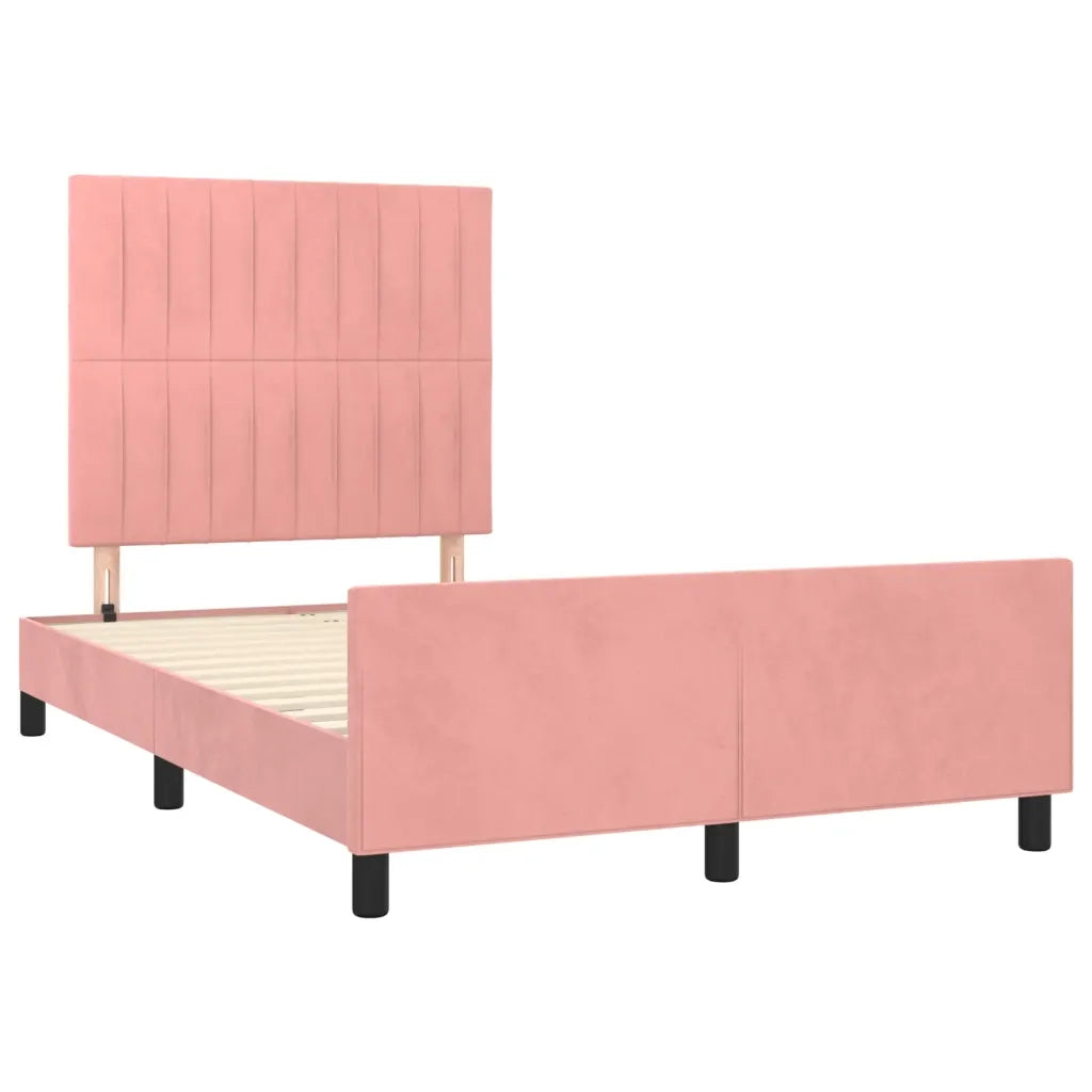 Letto matrimoniale | Letto per adulti | Giroletto senza Materasso Rosa 120x190 cm Velluto