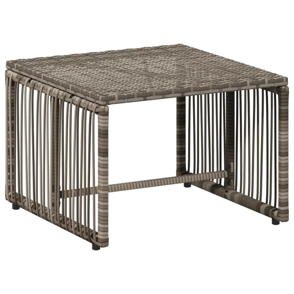 Set di Mobili da Esterno 11 pcs Grigio e Blu Navy polyrattan