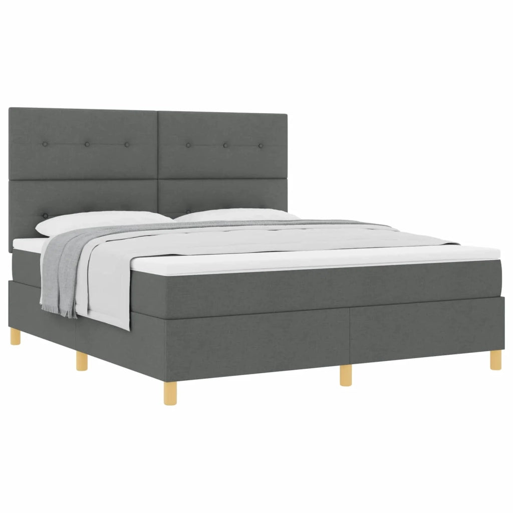 Letto a molle con materasso Grigio scuro 180 x 200 cm Tessuto 3339638